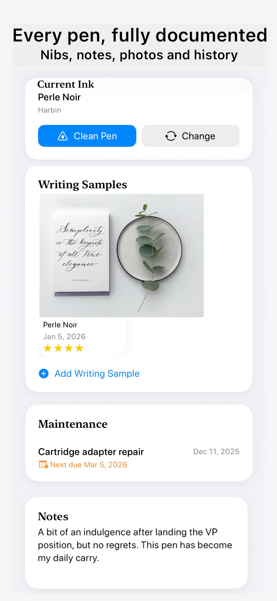 Pen detail screenshot