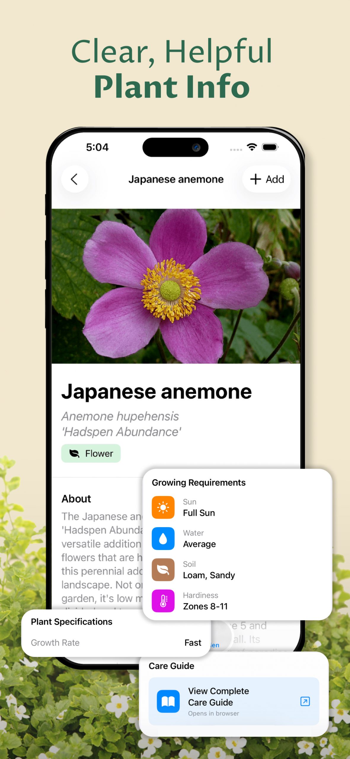 Plant detail screenshot