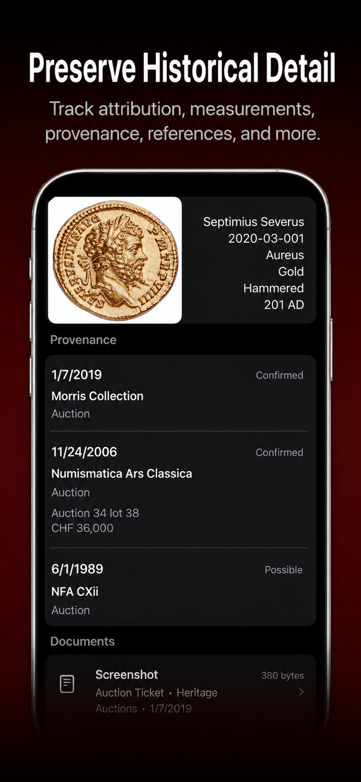 Moneta provenance screenshot