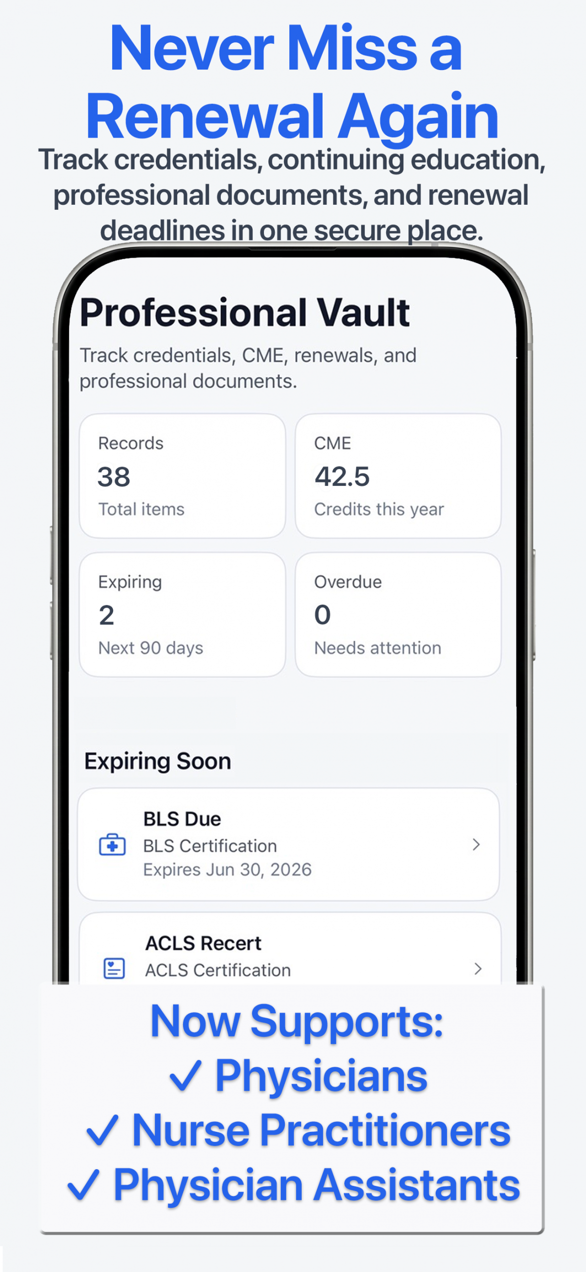 PraxisVault dashboard screenshot